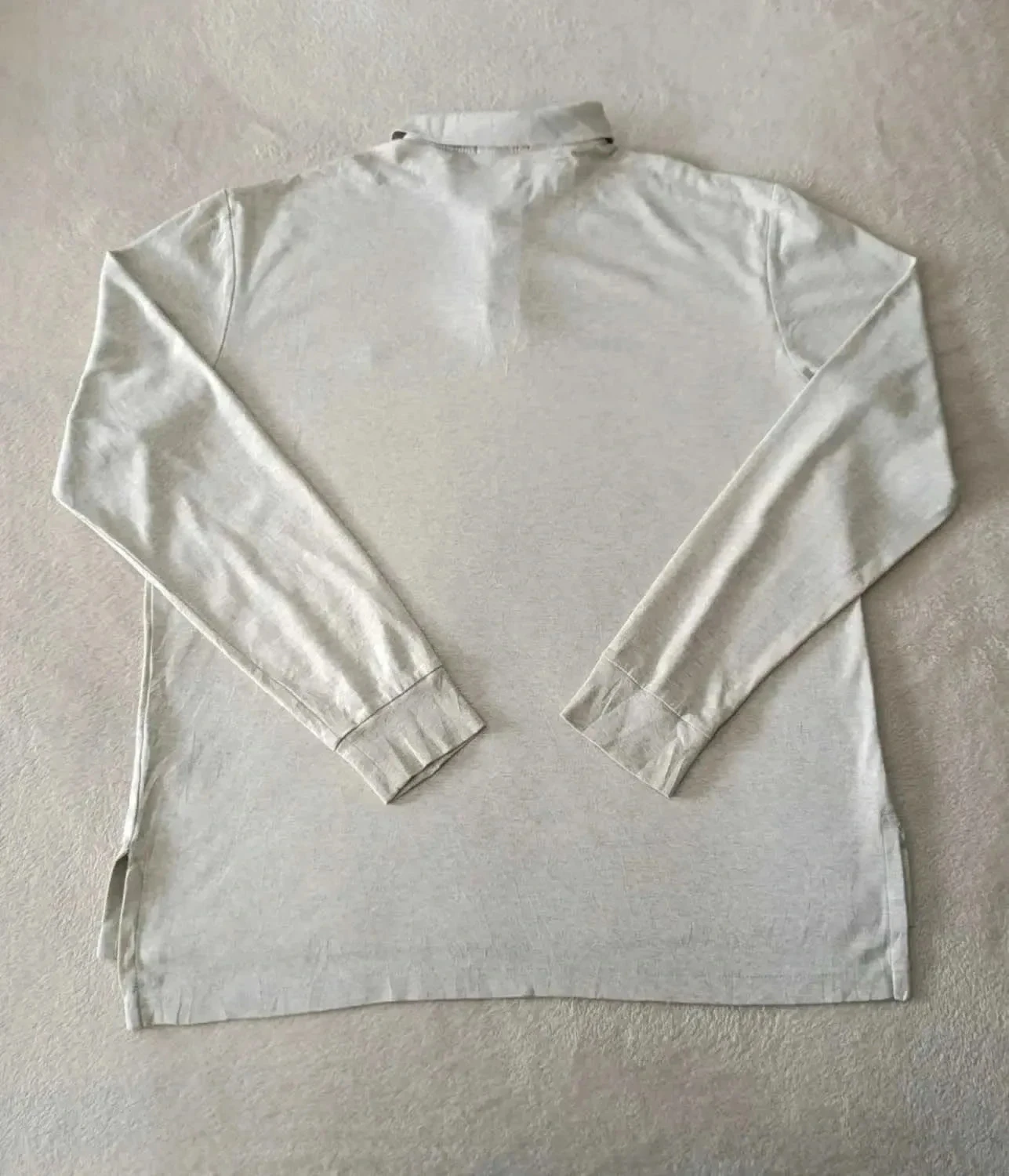 Polo Ralph Lauren pima soft touch beige geribbeld lange mouw Maat L – photo 3
